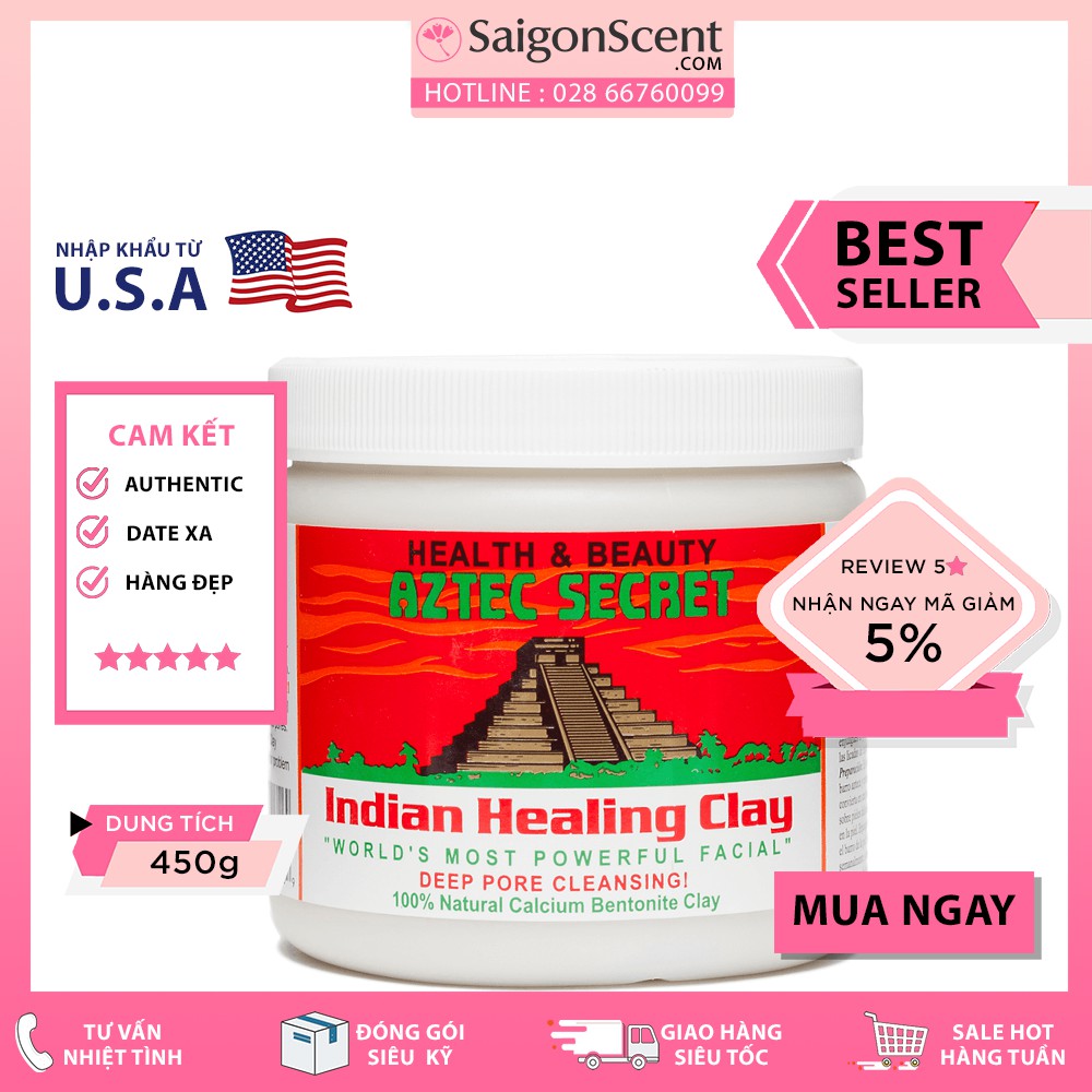 Mặt nạ đất sét Aztec Secret Indian Healing Clay ( 450g )