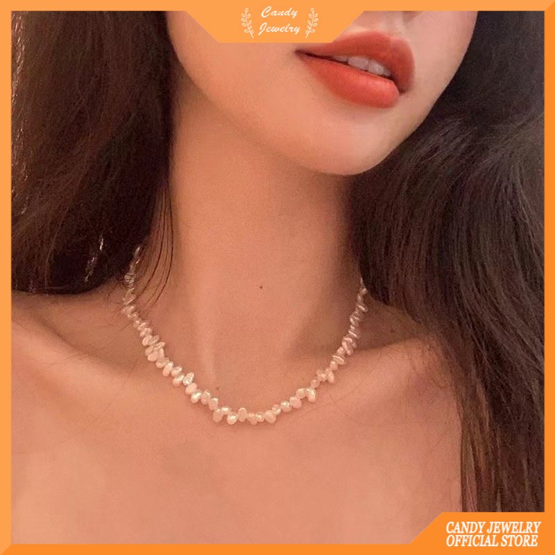 Vòng cổ MANYUE đính đá kiểu viên gạo phong cách vintage thanh lịch thời trang