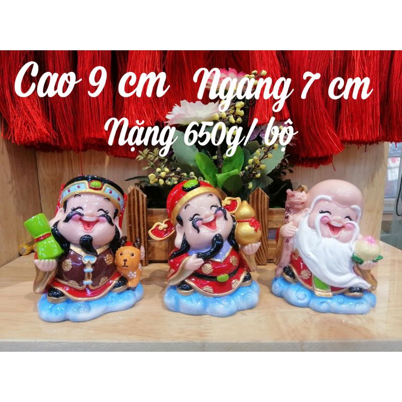 BỘ TƯỢNG PHÚC LỘC THỌ 3 ÔNG ĐẾ MÂY CAO 9 CM