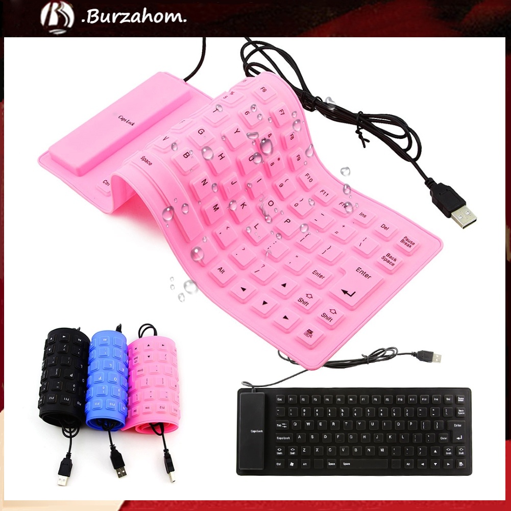 Bàn Phím Silicone Có Dây Gấp Gọn 8 Phím Cho Laptop / Máy Tính