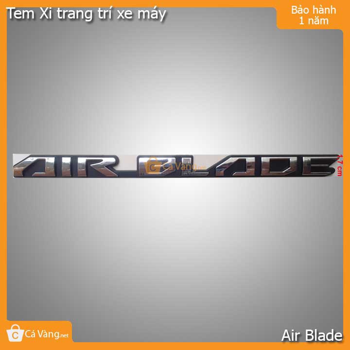 Tem xi trang trí xe máy chữ nổi Air Blade có keo siêu dính loại tốt giá rẻ