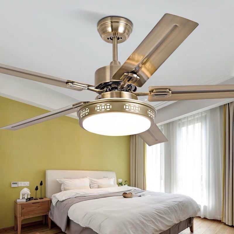 Quạt trần Đèn 5 Cánh Thép Chao Vân Hoa chính hãng
