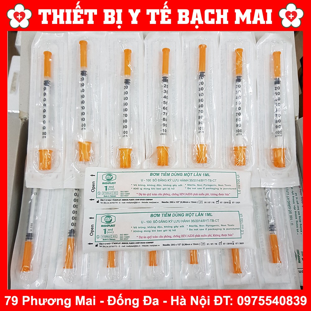 Bơm Tiêm Tiểu Đường - Bơm Tiêm Thẩm Mỹ U100 - 1ML