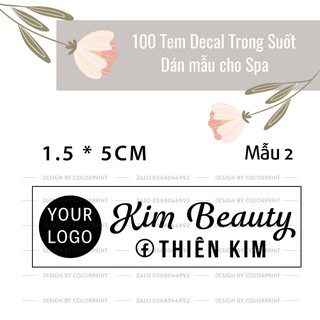 Combo 100 Tem/ Sticker Dán Mẫu Spa