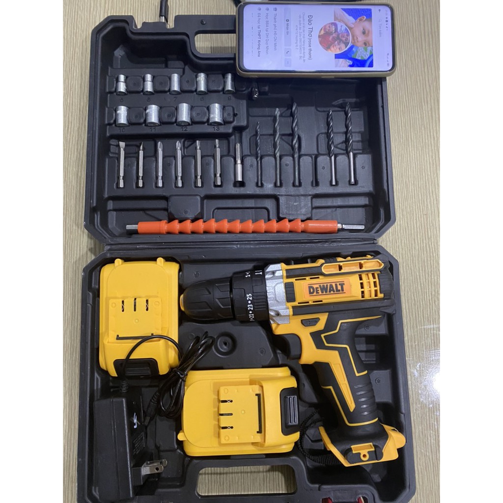 Máy Khoan Pin DEWALT của Mỹ full phụ kiện đi kèm công suất 36V