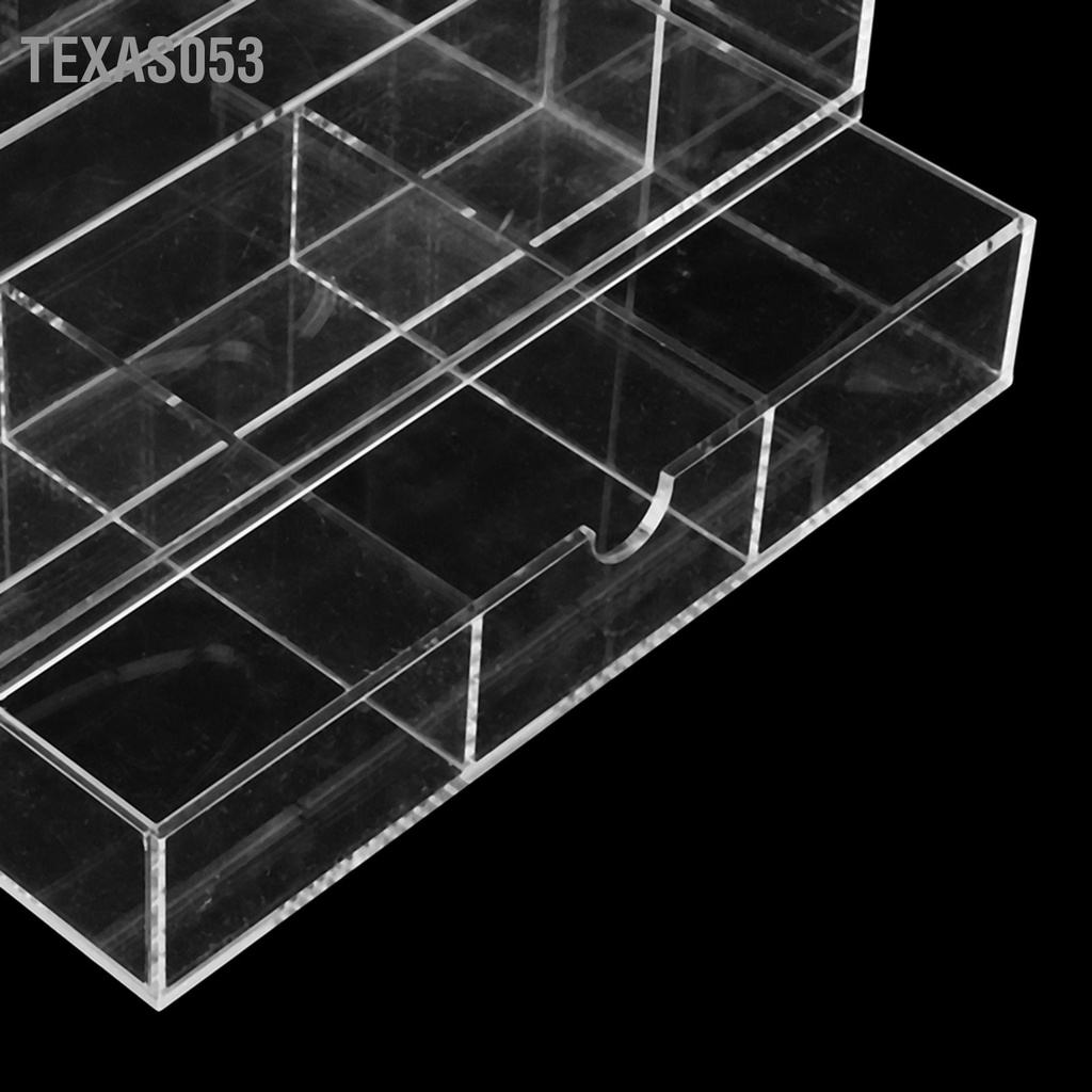 Texas053 Hộp lưu trữ khăn giấy acrylic trong suốt mỹ phẩm mở rộng lông mi với ngăn kéo