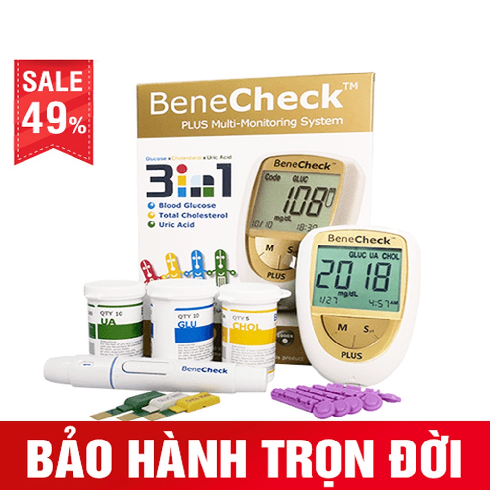 Que thử Glucose máy đo đường huyết Benecheck Plus (50 que)