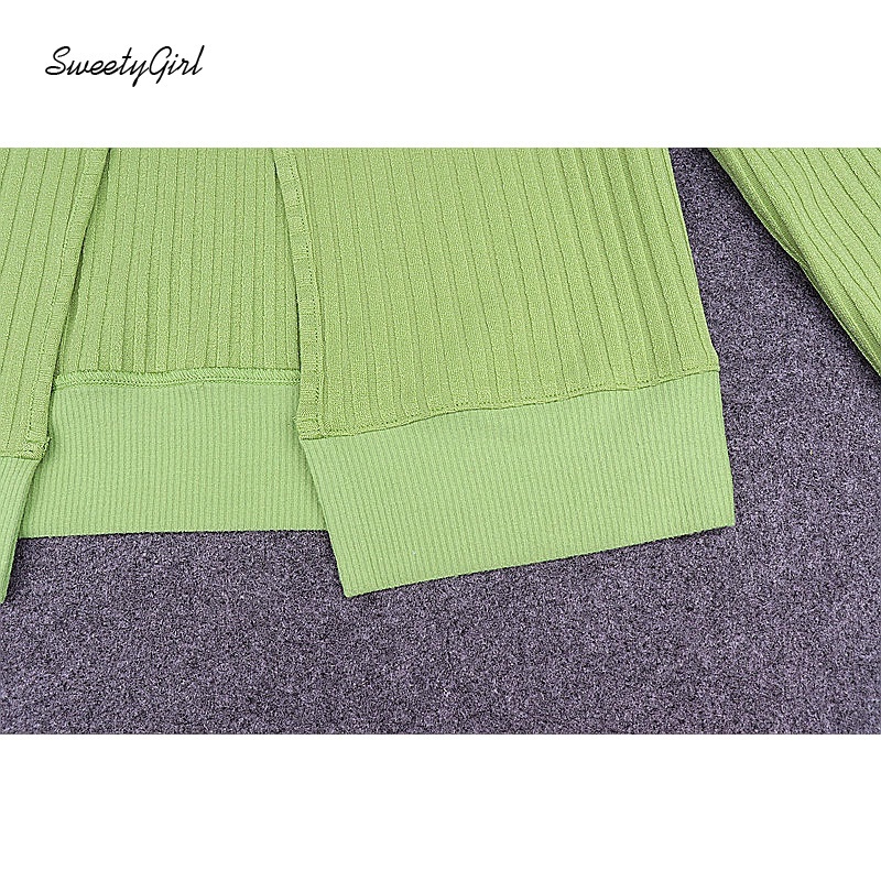 Set Áo Croptop Tay Dài + Áo Croptop Màu Trơn Cổ Tròn Thời Trang Nữ