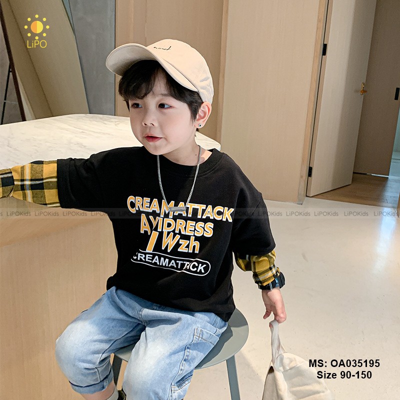 Áo thu đông cho bé trai Áo phông dài tay cho bé phong cách Hàn Quốc Ảo thun trẻ em -OA035