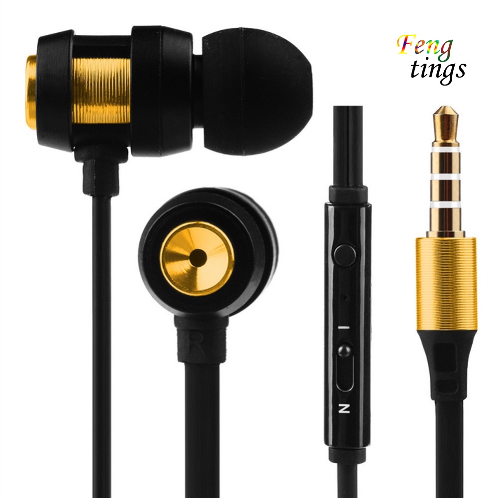 【FT】In-Ear Super Bass Earbuds Earphone Headphone with Microphone 3.5mm for Phone PC