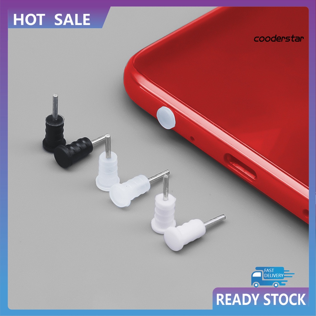 Set 5 nút silicon bịt chống bụi đa năng 3.5mm cho điện thoại thông minh