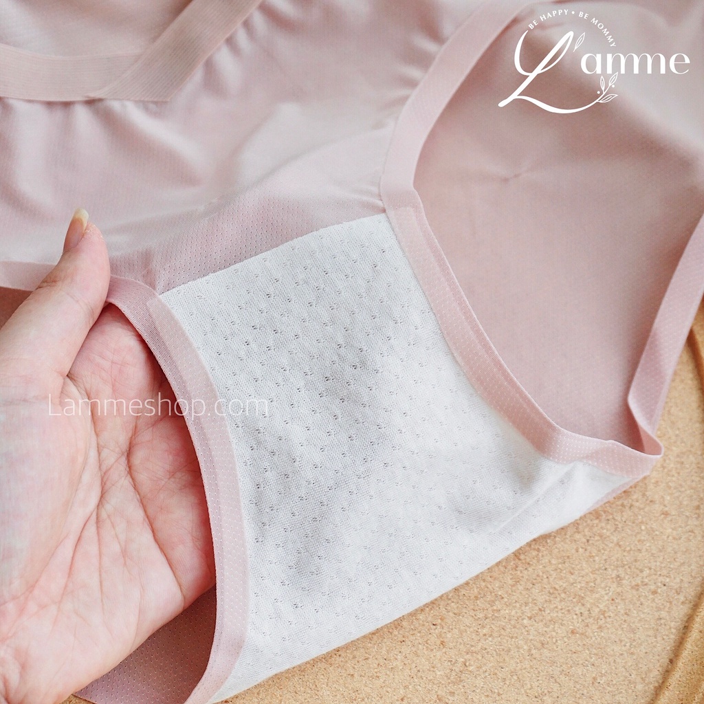 Quần lót set lụa thông hơi (4c) đáy kháng khuấn, cạp chéo viền mềm sản phẩm của LAMME
