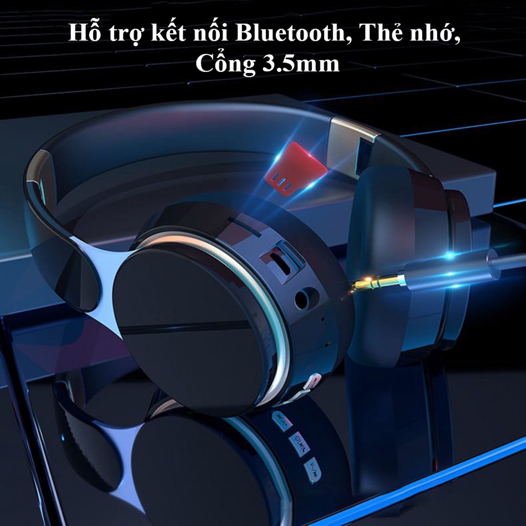 Tai Nghe Chụp Tai Không Dây Có Mic Xbass T7 Tai Nghe Bluetooth Chơi Game Máy Tính Chính Hãng Lắp Được Thẻ Nhớ Bass Mạnh