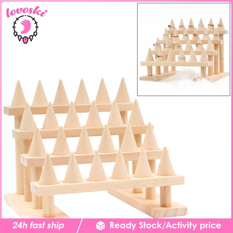 Giá Đỡ Trưng Bày Nhẫn Nhiều Tầng Bằng Gỗ DIY