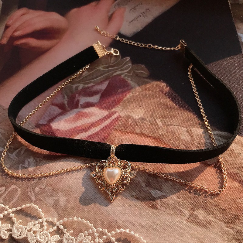 Vòng Cổ Choker Nhung Mặt Trái Tim Phong Cách Retro | BigBuy360 - bigbuy360.vn