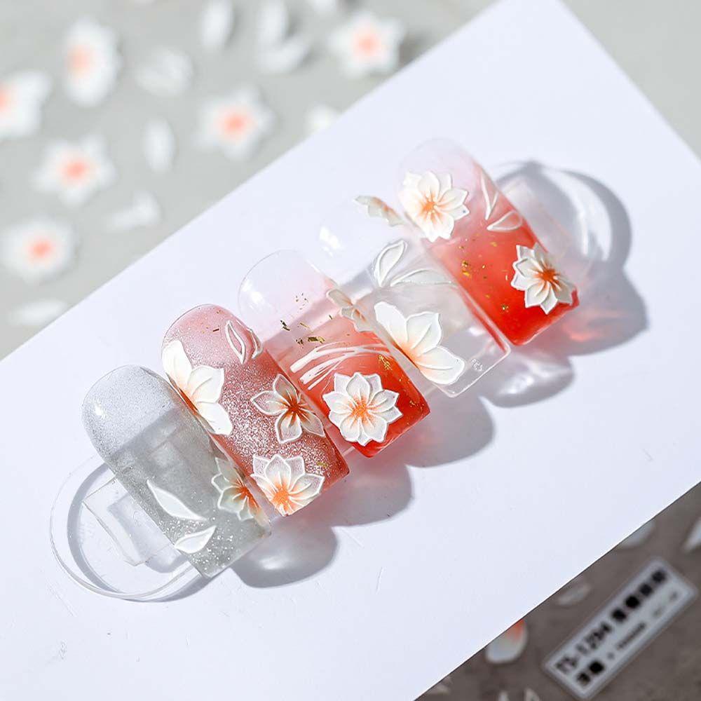 Miếng Dán Trang Trí Móng Tay Tự Dính Họa Tiết Hoa Anh Đào Xinh Xắn Hợp Thời Trang