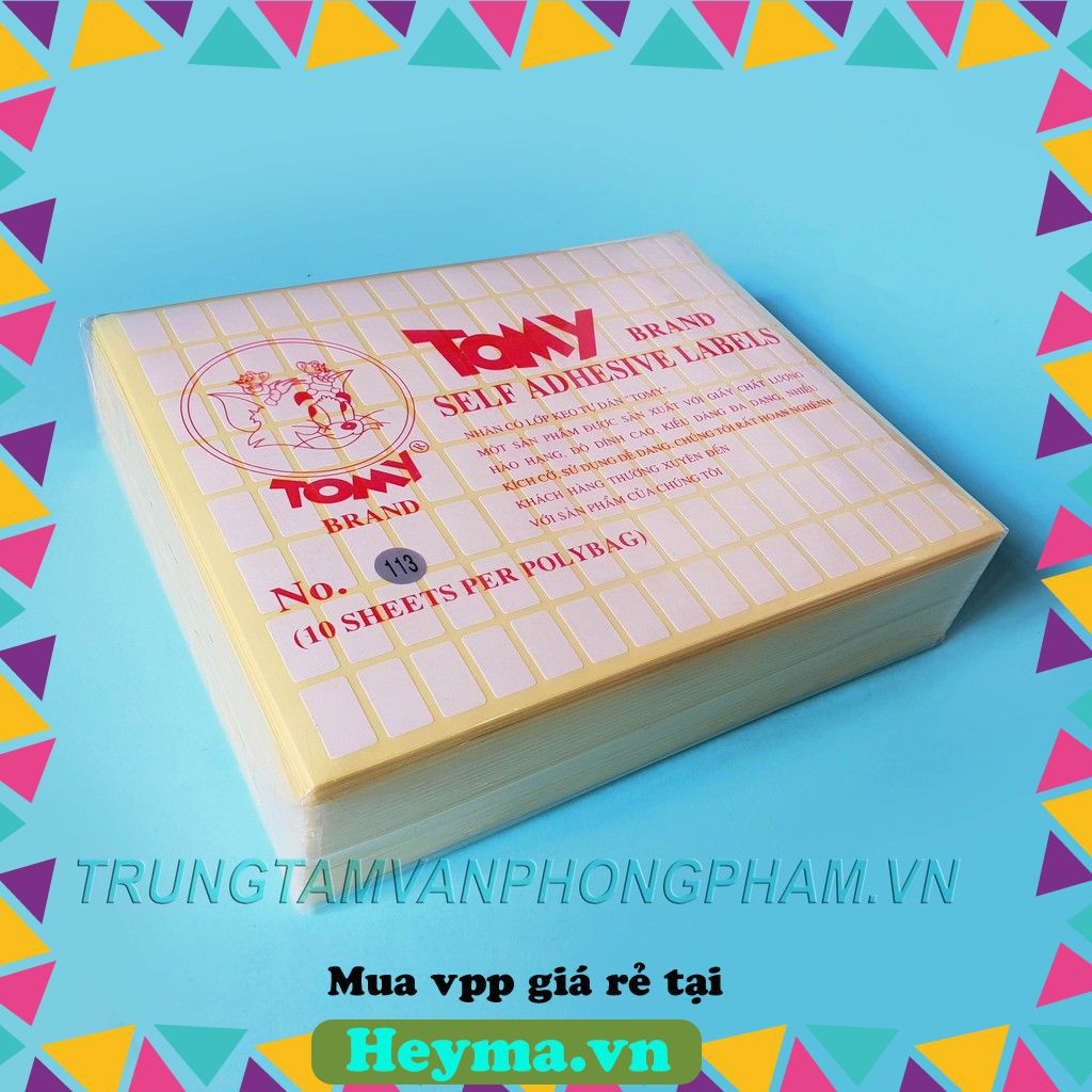 Lốc 25 xấp Nhãn có lớp keo tự dán Tomy A5 99 100 101 102 103 104 105 106 107 108 109 110 111 112 Giấy decal in mã vạch