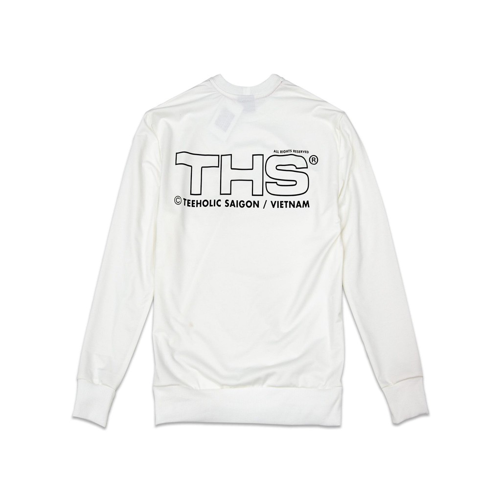 TeeHolic Áo Sweater Form Rộng In Logo THS Màu Đen Trắng