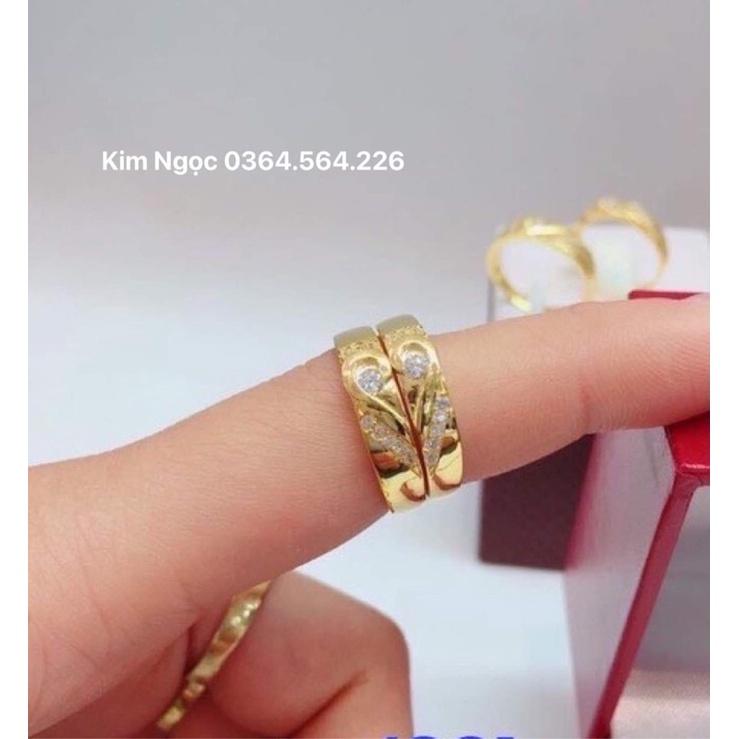 Nhẫn đôi trái tim ghép mạ vàng cao cấp Kim Ngọc shop sỉ lẻ trang sức mạ vàng