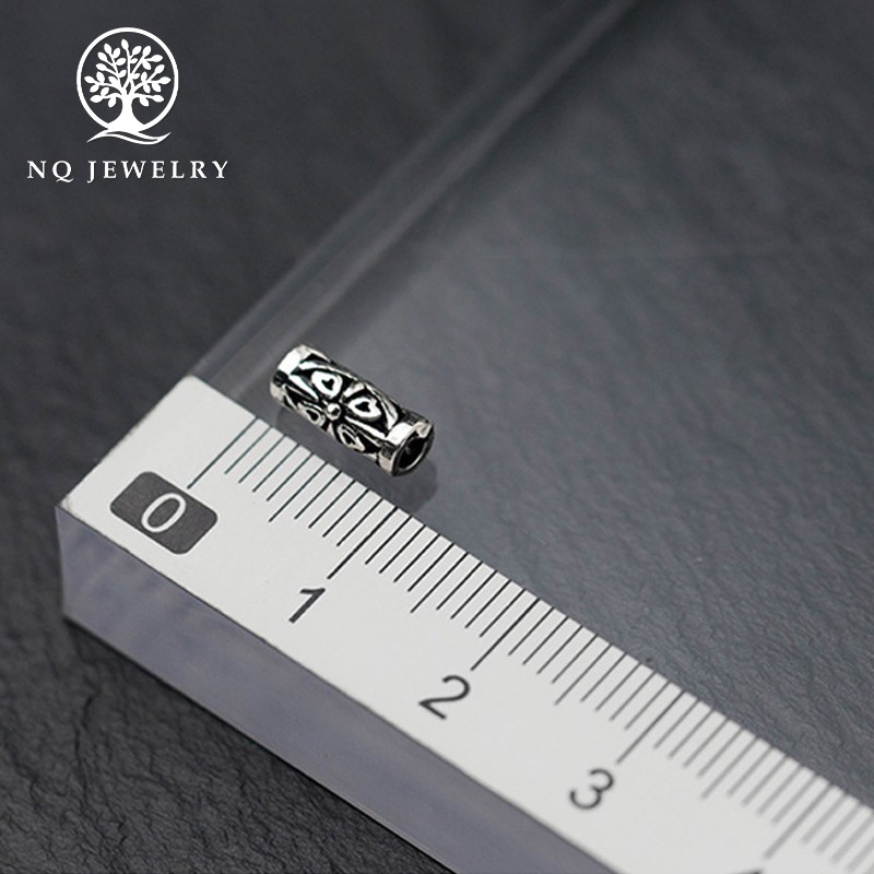 Combo 5 charm bạc chặn hạt hình ống trụ nhỏ 4*9mm - NQ Jewelry
