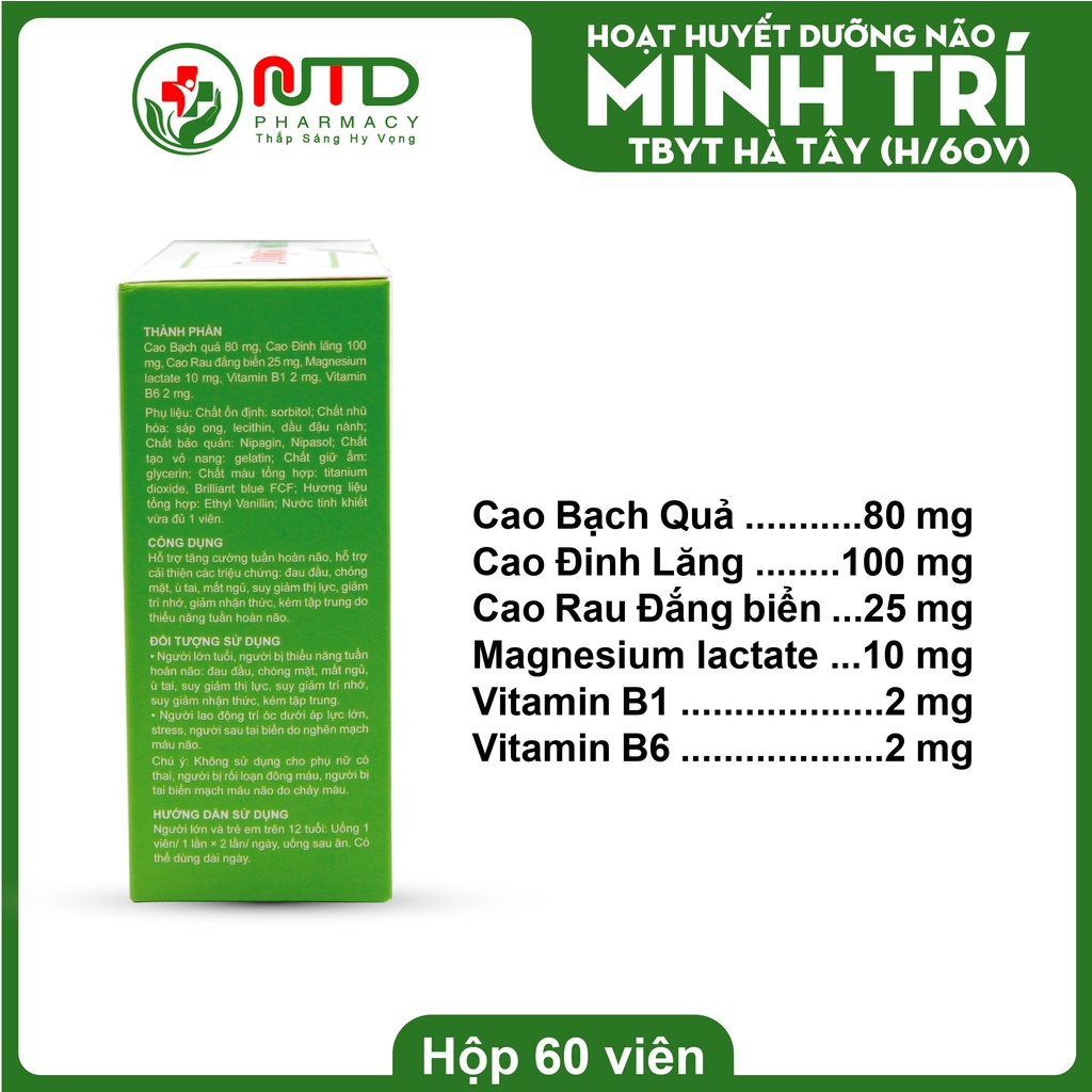 Dưỡng não Minh Trí - Cao Bạch Quả - Hỗ trợ tăng cường trí não