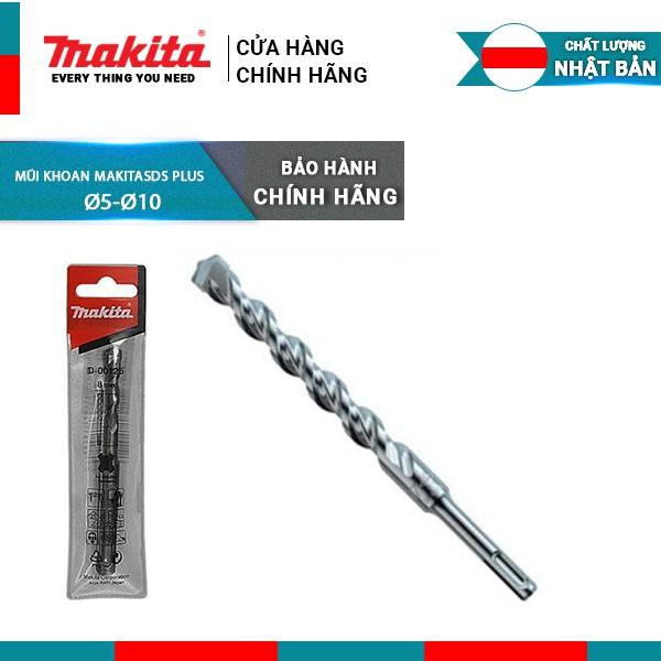 Mũi khoan Makita - SDS Plus ( Mũi TCT) (máy khoan bê tông 2kg) từ Ø5-Ø10 với nhiều chiều dài từ 160mm-460mm