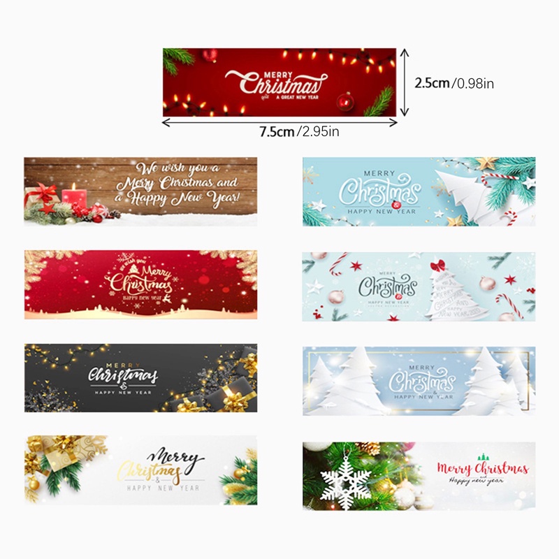 Cuộn 120 Nhãn Dán Merry Christmas Dùng Làm Quà Tặng Giáng Sinh