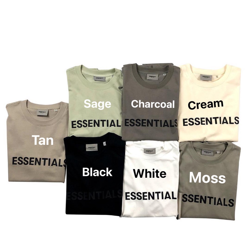 Áo thun Fear Of God FOG Essentials SS20 bản cao cấp chuẩn form âu, Áo tee Essentials in chữ silicon
