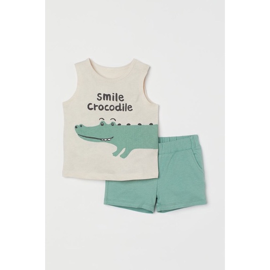 Bộ Ba Lỗ Cho Bé Trai Bé Gái HM Chuẩn Auth | Vải Cotton Mát, Siêu Mềm, Thoáng | Mặc Nhà, Bộ Hè | Size 6 Tháng - 6 Tuổi