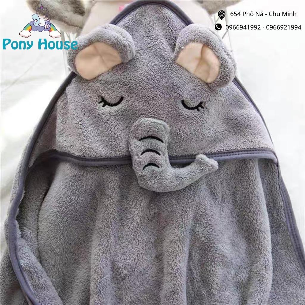 Chăn Choàng Ủ Lông Hình Gấu Có Mũ Cho Bé Sơ Sinh Hàng Loại 1 Lông Mịn, Dày Dặn