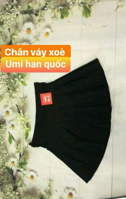 Chân váy bầu xếp li chất umi Hàn (có quần bên trong)