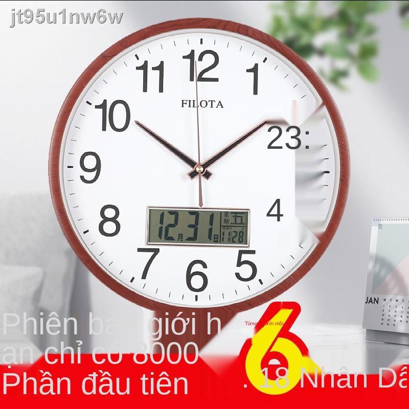 Đồng hồ treo tường điện tử im lặng phòng khách cá tính hiện đại tối giản thời trang thạch anh tròn sáng tạ