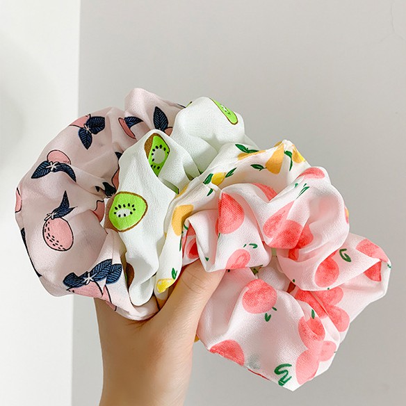 Dây Buộc Tóc Scrunchies- Cột Tóc Vải Scrunchies ( Quả Kiwi)
