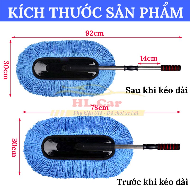 [Mã LIFEAU5SALE giảm 20k đơn 50k] Chổi Lau Xe Ô Tô Sợi Mềm - Chổi Rửa Xe Ô Tô Điều Chỉnh Được Độ Dài VERSION 1