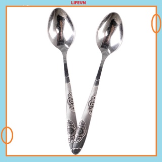 Muỗng cà phê inox, thìa cà phê inox thìa inox cafe thiết kế hoa cúc hàng dày đẹp
