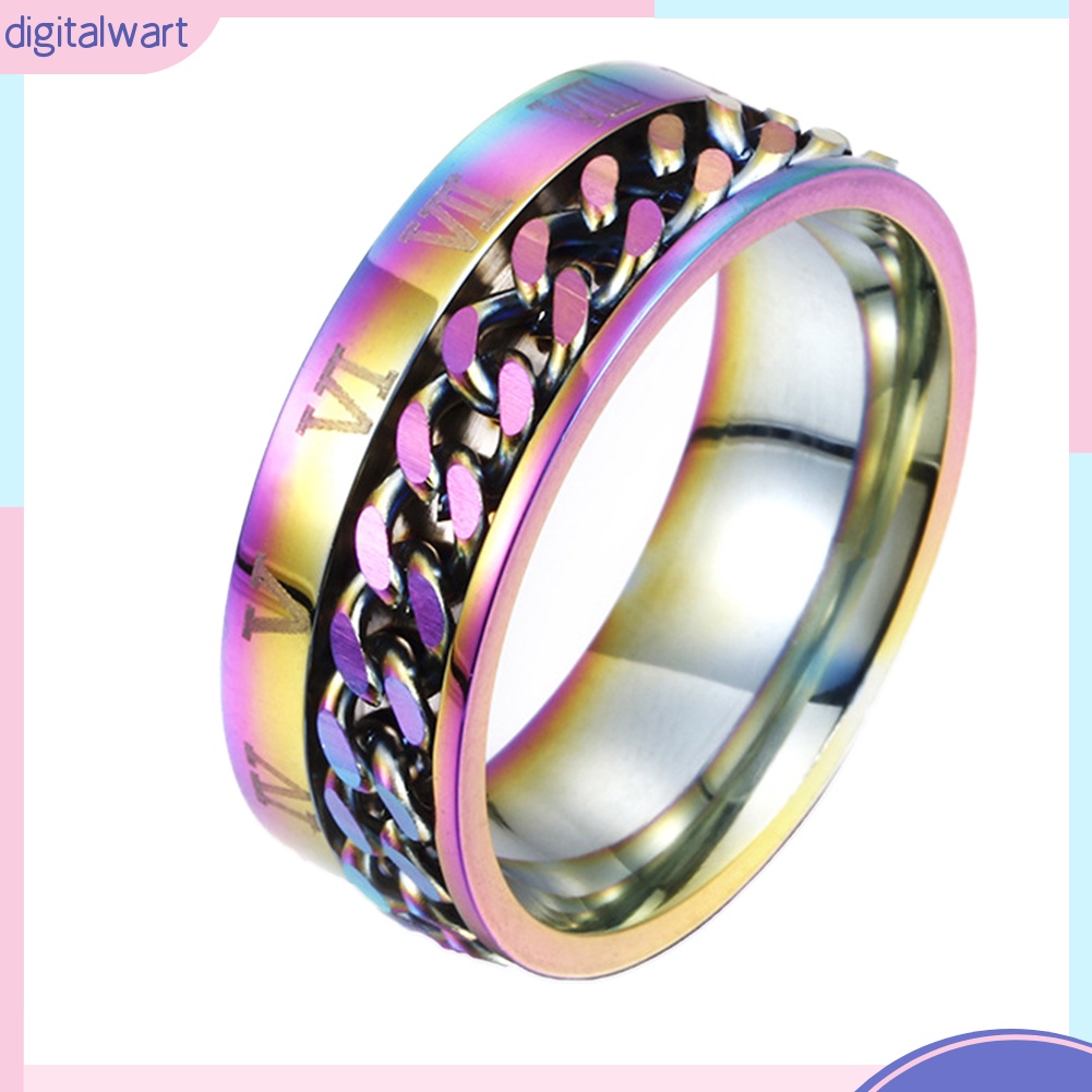 Nhẫn Thép Titan Khắc Số La Mã Thời Trang Cho Nam Và Nữ