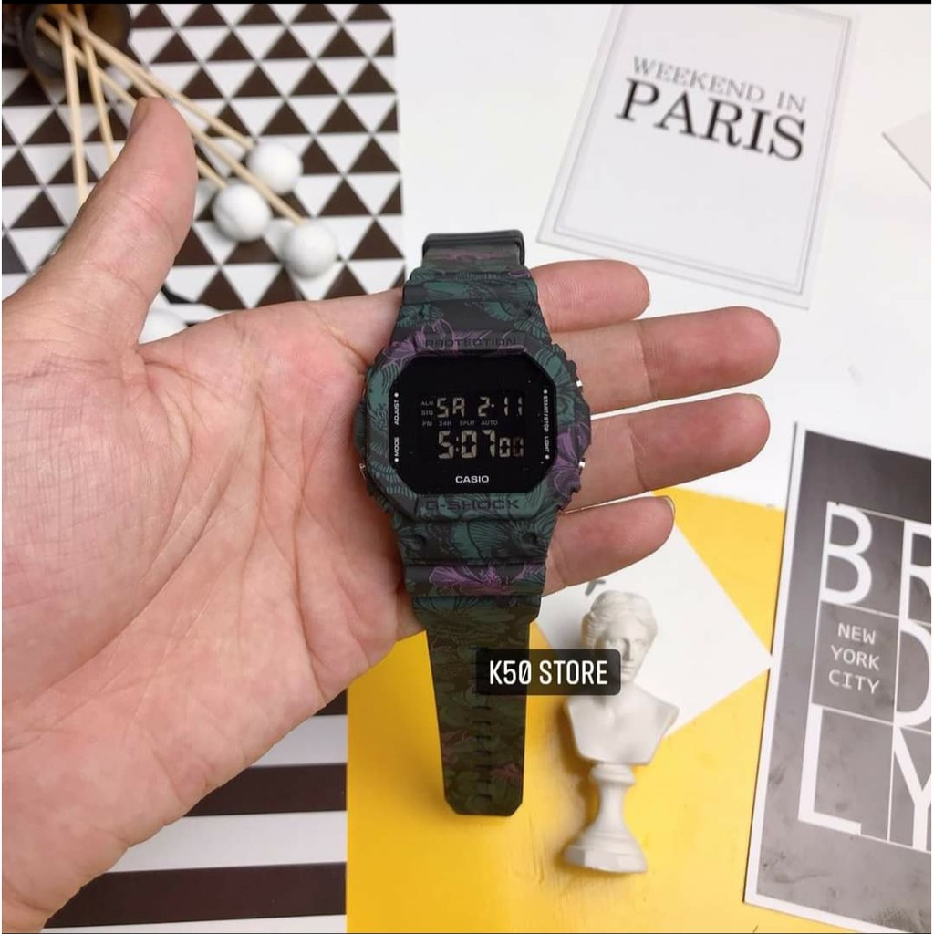 Đồng hồ nam Casio Gshock DW5600_FLORAL – Full box Nam tính, 42mm, Đen huyền ảo -ME_WATCH | BigBuy360 - bigbuy360.vn