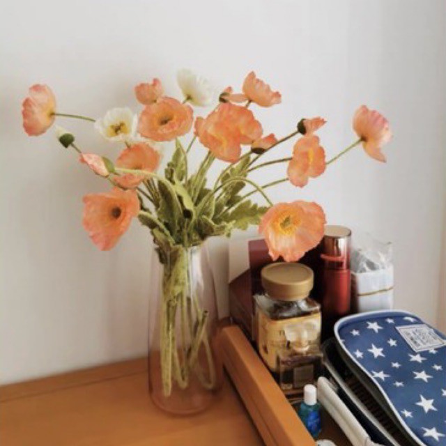 Cành Hoa Kim Anh Hoa Anh Túc (Poppy) Loại Bông 50cm Nhiều Màu - Bông Khô Hoa Giả Decor Trang Trí Nhà, Phòng Khách