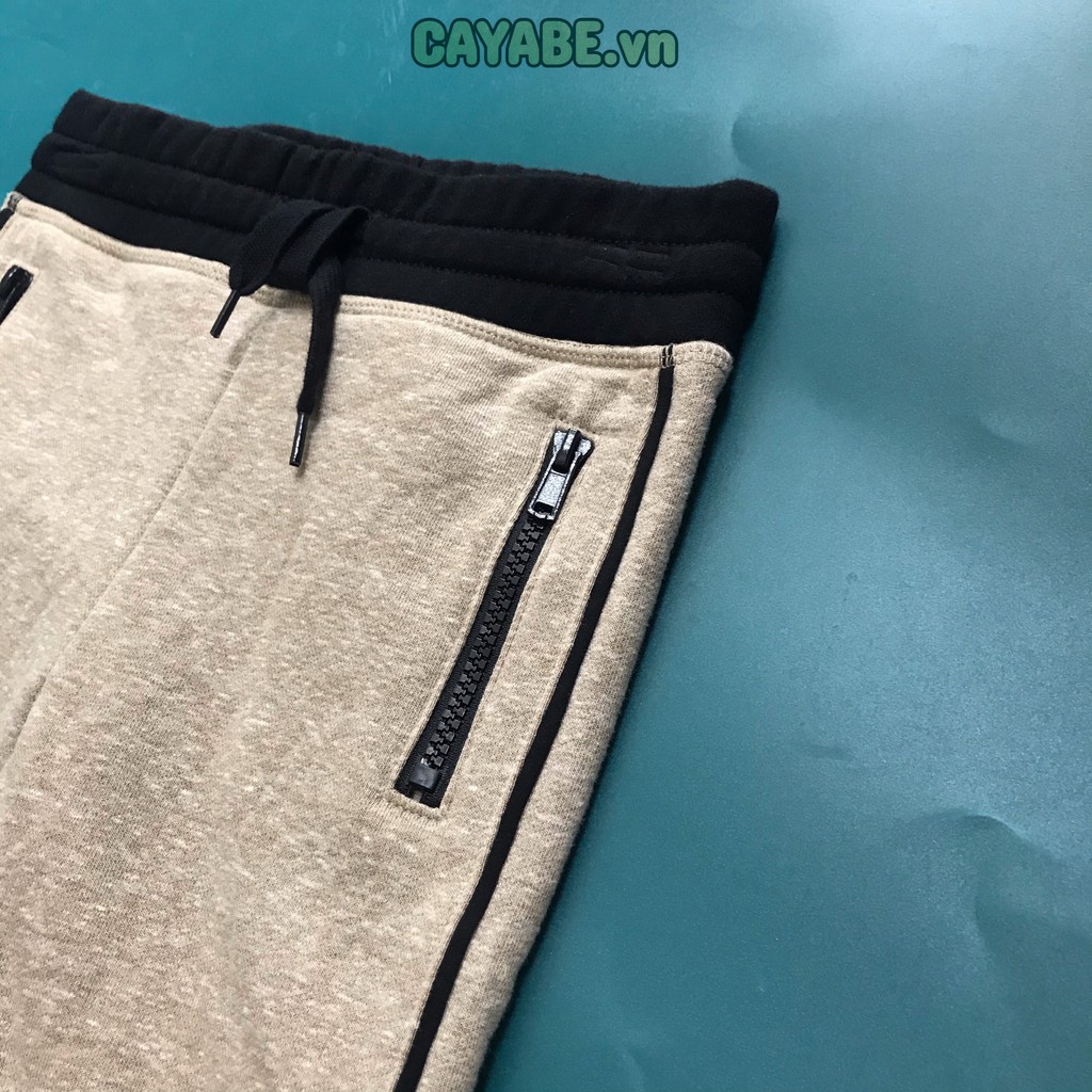 QUẦN THUN JOGGER CHO BÉ TRAI CAYABE MÀU XÁM NÂU NHẠT (QUẦN ÁO TRẺ EM)
