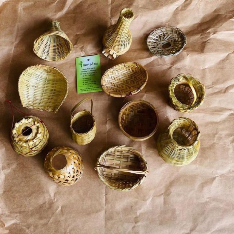 Xưởng SX- Mây tre đan mini/ phụ kiện mây tre đan mini decor 25k/cái -Tre Việt