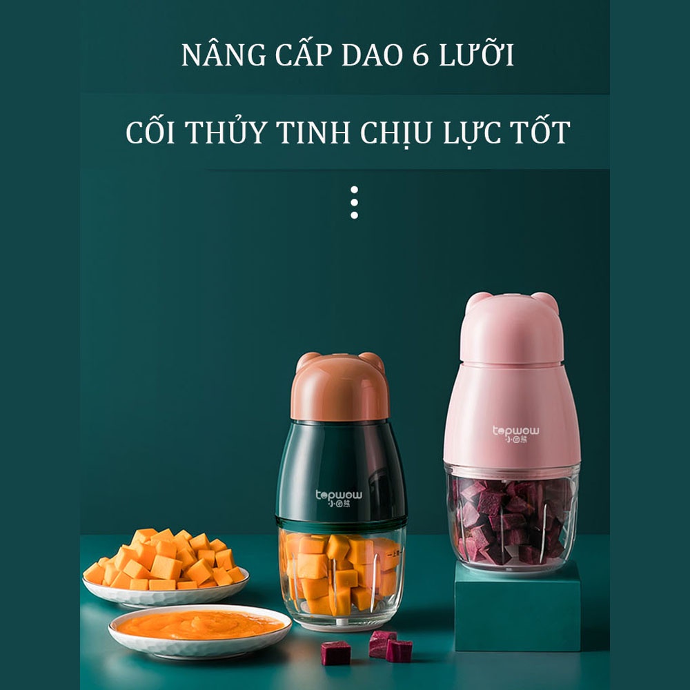 MÁY XAY 6 LƯỠI - MÁY XAY ĐA NĂNG TOPWOW A9 0.3 LÍT ( TẶNG KÈM QUÀ TẶNG 5 MÓN) VÀ AS9