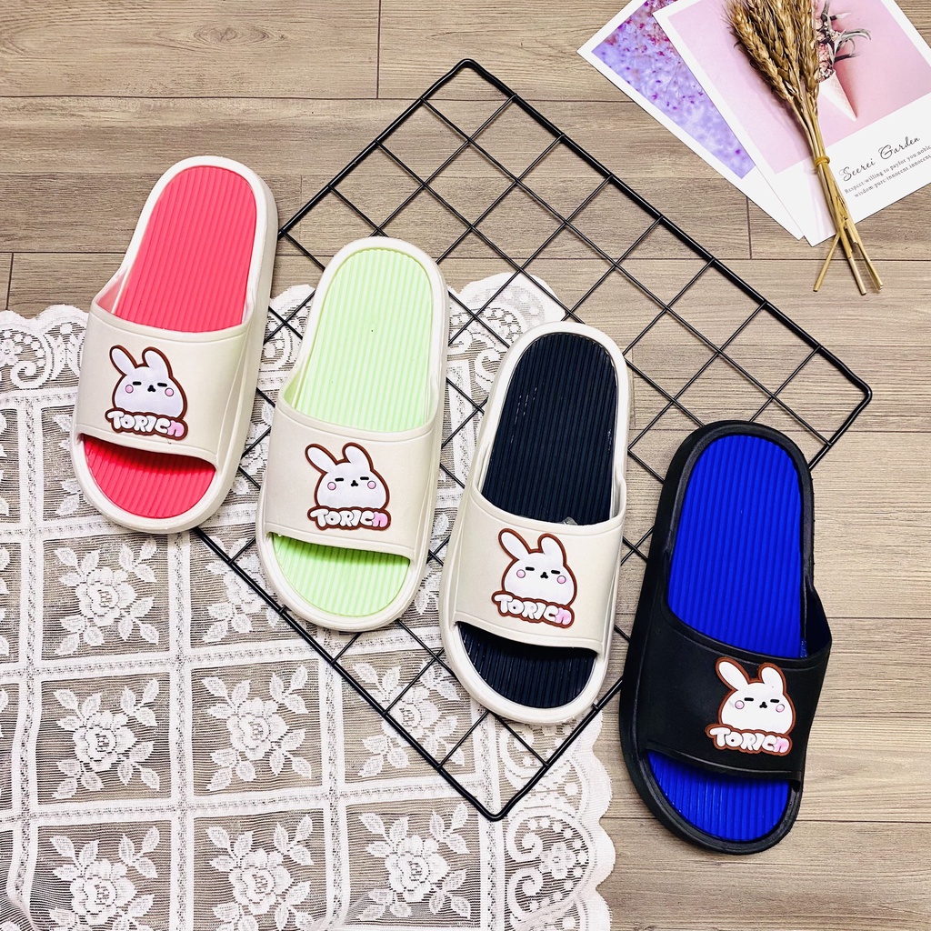 Dép quai ngang đế cao thỏ tori phối màu siêu cute cực êm chân đi nước thoải mái - TT389
