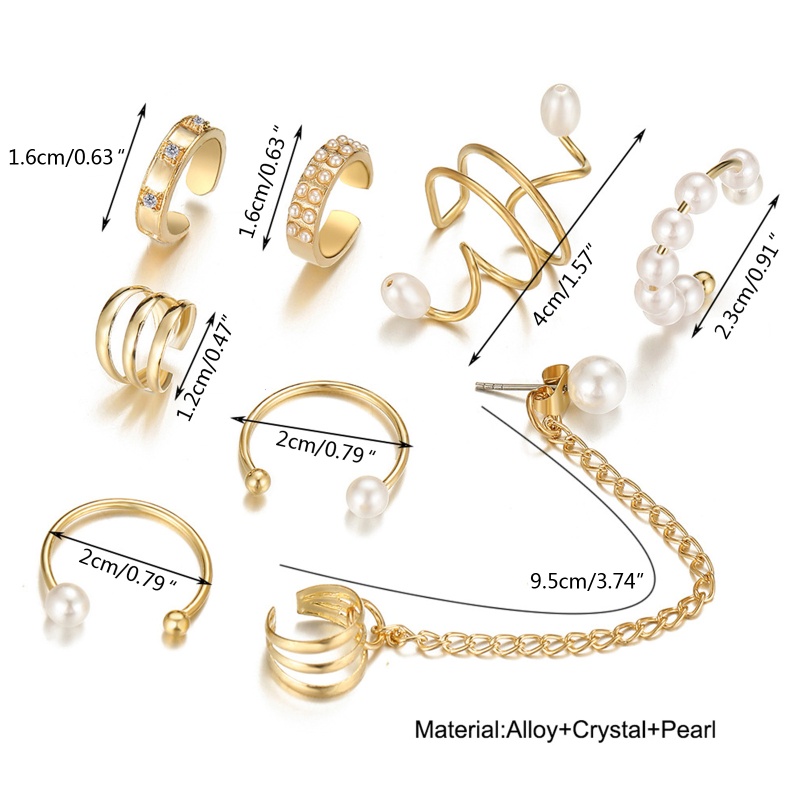 Khuyên Kẹp Vành Tai Không Gây Dị Ứng Đính Hạt Ngọc Trai