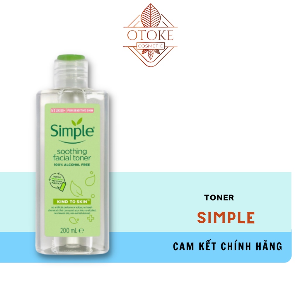 Nước hoa hồng Simple, Toner Simple Kind To Skin Soothing Facial 150ml