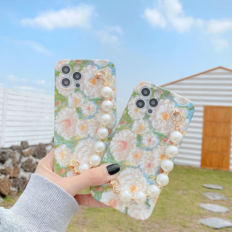 Ốp Điện Thoại Hình Tranh Sơn Dầu Có Dây Ngọc Trai Cho iPhone 12 12pro 12pro max XS MAX / XR / X / 7 8 Plus / SE 2020 | BigBuy360 - bigbuy360.vn