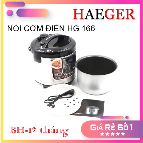 NỒI CƠM ĐIỆN THÔNG MINH HAEGER HÀNG CHẤT LƯỢNG CAO đây là sản phẩm hoàn hảo cho bữa sáng, bữa trưa hoặc bữa tối-HG-166