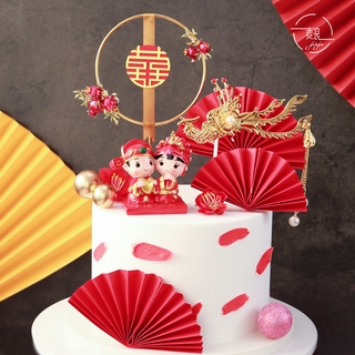 1 Cây Cắm Bánh Trang Trí Hình Cô Dâu Chú Rể Trung Hoa Cho Tiệc Cưới