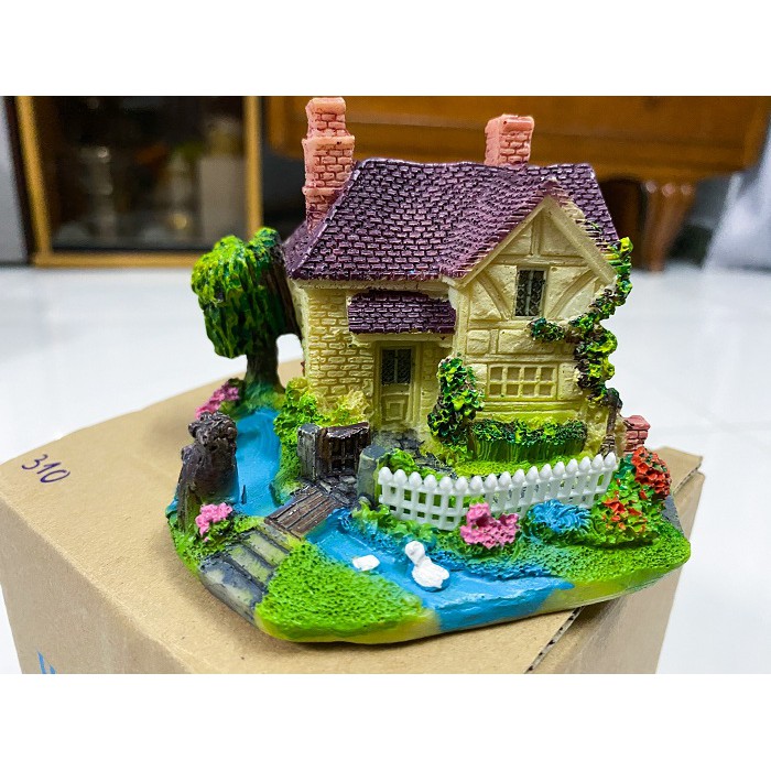 CẢNH NHÀ TRANG TRÍ HỒ CÁ NON BỘ 8X7X6CM