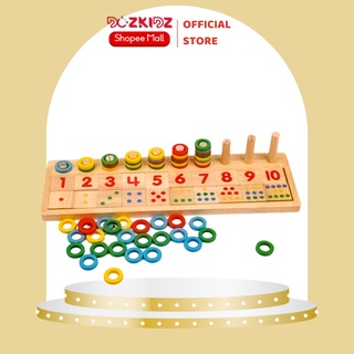 Đồ chơi toán học - Bộ học nhận biết số, đếm số và so sánh bằng gỗ - DOZKIDZ