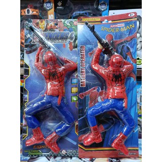 Mô hình siêu nhân Người Nhện lắp pin biết bò, có nhạc và đèn phát sáng 611-1 (tặng kèm pin)